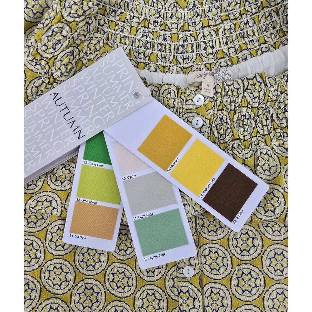 Mystree Mustard Medallion Print Button Front Skirt - image 5